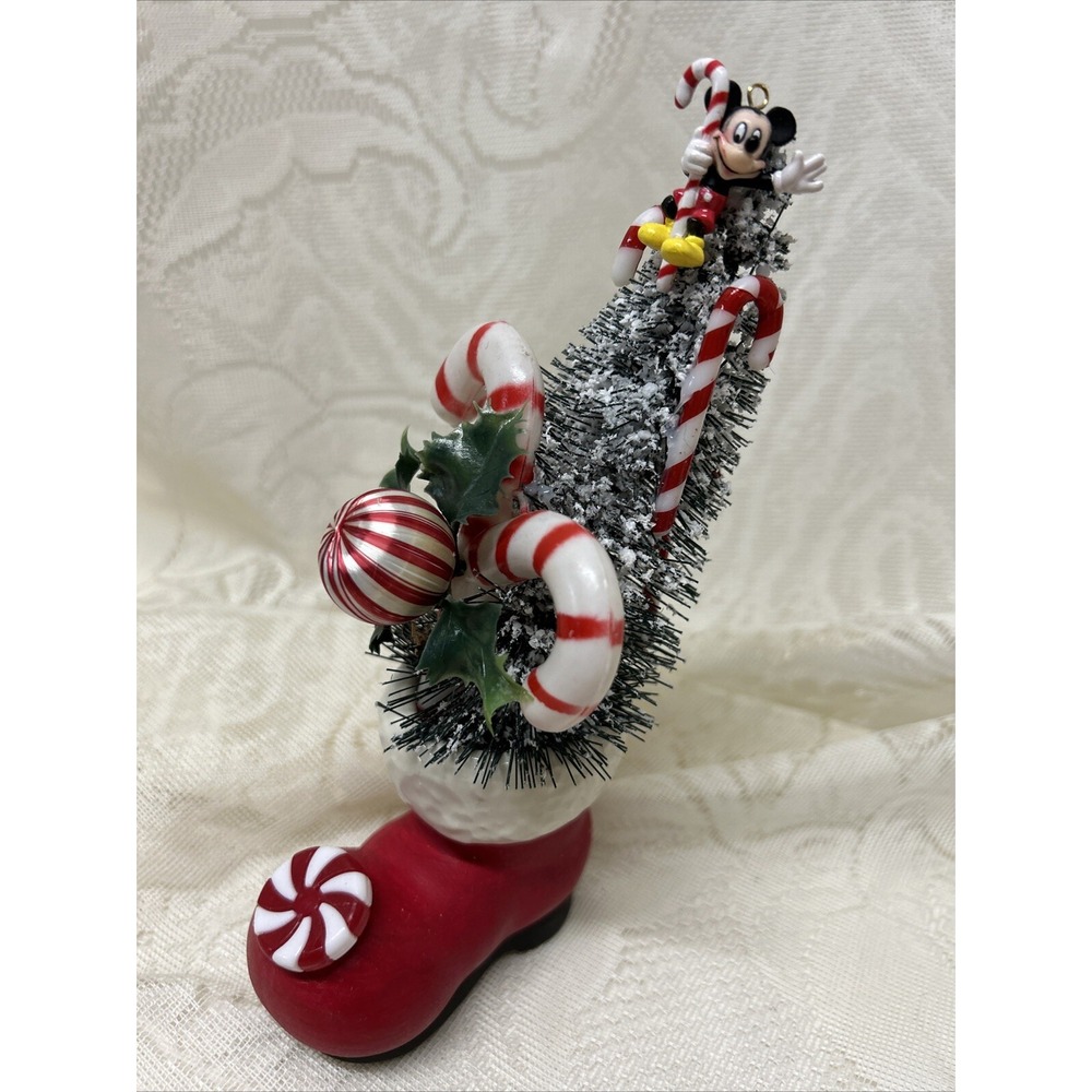 Retro Christmas Kitschy‎ Santa Boot Micky Mouse Assemblage Display Vintage Decor